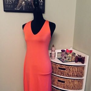 Victoria’s Secret coral maxi dress with side slit